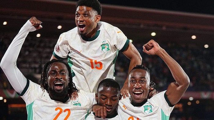 Bazoumana Toure of Côte dIvoire  scores and celebrates his teams third goal  during the AFCON Group F match between Gabon and Ivory Coast at Marrakech stadium, Marrakech, Morocco on December 31, 2025.  (Photo by Ulrik Pedersen/NurPhoto via Getty Images)