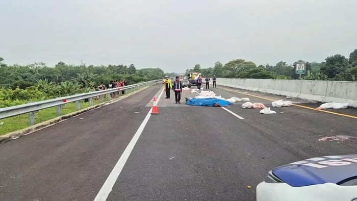 Pikap Terguling di Tol Pasuruan-Probolinggo, 2 Orang Dilarikan ke RS