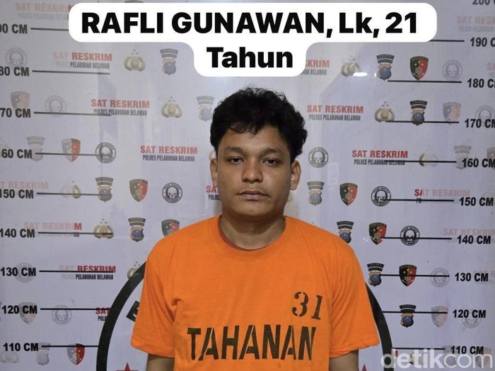 Rafli Gunawan otak pelaku tawuran yang mengakibatkan balita terkena tembakan senapan angin di Belawan (Foto: dok. Polres Pelabuhan Belawan)