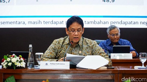 Konferensi pers APBN KiTa Edisi Januari 2026 digelar di Kementerian Keuangan, Jakarta, Kamis (8/1/2026). Acara ini dihadiri Menteri Keuangan Purbaya Yudhi Sadewa, Wakil Menteri Keuangan Suahasil Nazara dan Thomas Djiwandono, serta jajaran pejabat Eselon 1 Kemenkeu.