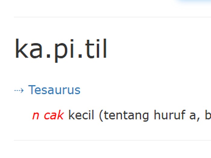 Arti Kata Kapitil, Galgah, dan Palum di KBBI Terbaru 2026