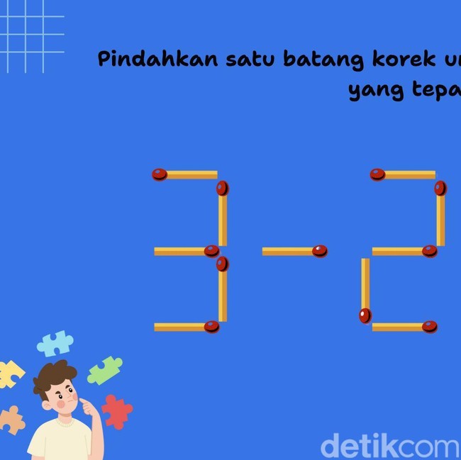 Butuh Ketelitian Super, Pindahkan Batang Korek Ini agar Hitungannya Benar!