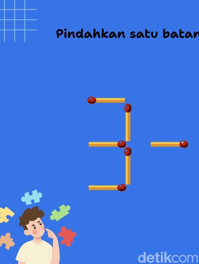Butuh Ketelitian Super, Pindahkan Batang Korek Ini agar Hitungannya Benar!
