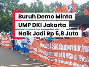 Video: Demo Buruh Tuntut UMP DKI Naik jadi Rp 5,8 Juta