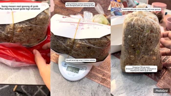 Gokil! Netizen Kaget Lihat Porsi Barbar Pesanan Nasi Goreng Online