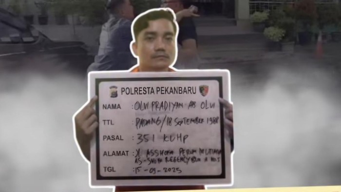 Tampang pria yang pukul pejalan kaki di Pekanbaru (Dok Satreskrim Polresta Pekanbaru)