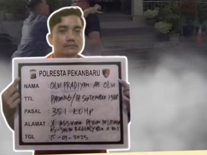 Pemobil Pukul Pejalan Kaki di Pekanbaru Ditahan, Ini Tampangnya