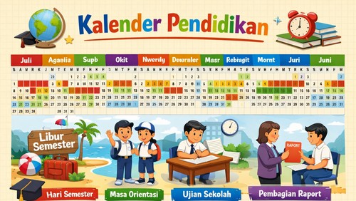 Ilustrasi kalender pendidikan. (Chat GPT)