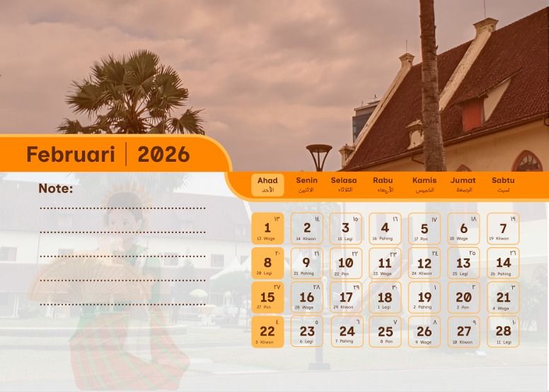 Kalender Februari 2026