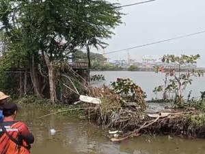 Banjir di Tanjung Mas, BPBD Semarang: Tanggul Kolam Retensi Jebol