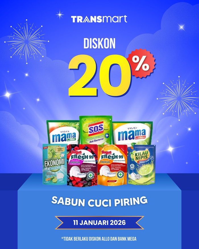 Sabun Cuci Piring Diskon 20% di Transmart Full Day Sale