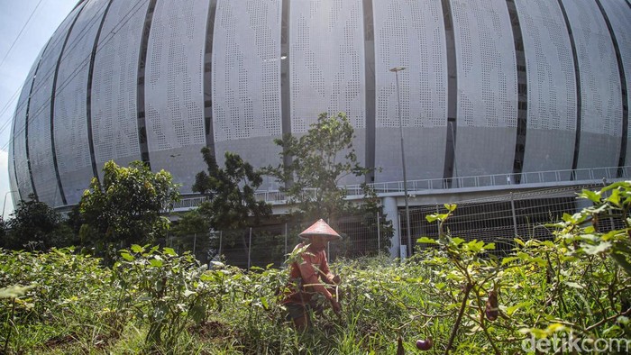 Warga Kampung Susun Bayam Hidup Mandiri dengan Bertani Seorang warga bertani di kawasan Kampung Susun Bayam JIS, Jakarta Utara, Jumat (9/1/2026). Warga Kampung Susun Bayam kini mulai bangkit dengan mengelola lahan pertanian secara mandiri di lingkungan tempat tinggal mereka.