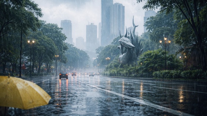 Akhir Pekan Surabaya Diguyur Hujan Ringan Seharian