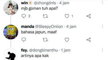 Satu kata asing bikin satu kolom balasan penuh kata “maaf” ke mana-mana. Salah paham level warganet. Foto: X.com