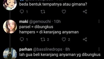 Diskusi beda istilah yang awalnya informatif, berujung jawaban absurd khas warganet. Foto: X.com