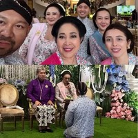 Penampilan Tata semakin paripurna dengan riasan wajah bernuansa pink yang natural, menonjolkan kesan lembut dan elegan. Rambutnya ditata dalam sanggul tradisional Jawa, mencerminkan keanggunan sekaligus menghormati adat yang dijalankan. Foto: Instagram/@tatacahyani @ragowo.hediprasetyo