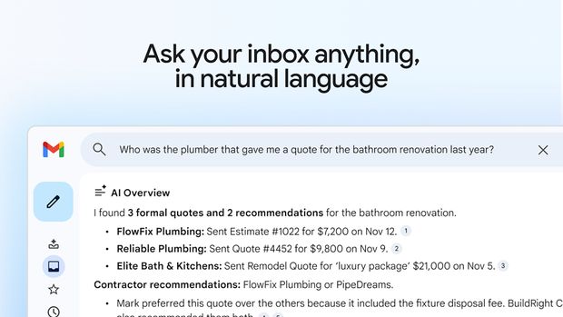 Fitur AI baru di Gmail