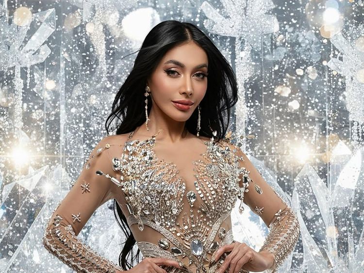 Foto: Gaya Denada Sambut 2026, Seksi Pakai Gaun Menerawang