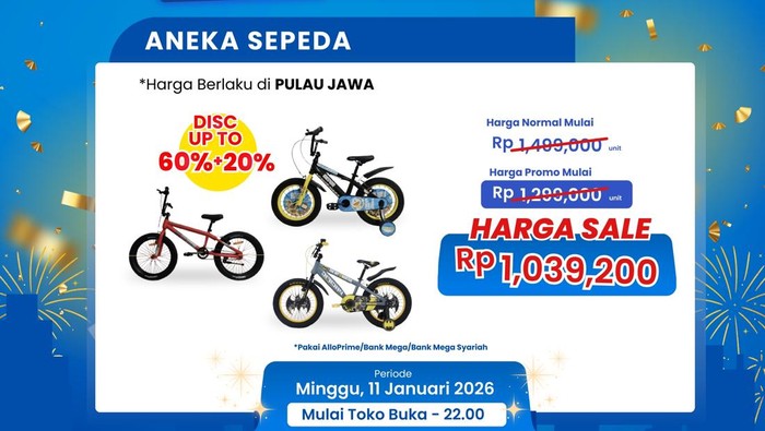 Cuma di Transmart Full Day Sale, Beli Sepeda Anak Diskonnya Jumbo
