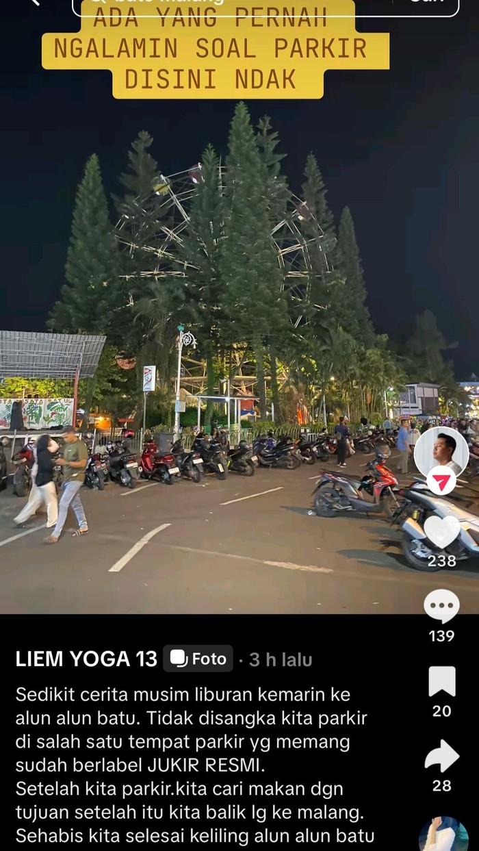Curhat Wisatawan Kena Getok Parkir di Alun-alun Kota Batu