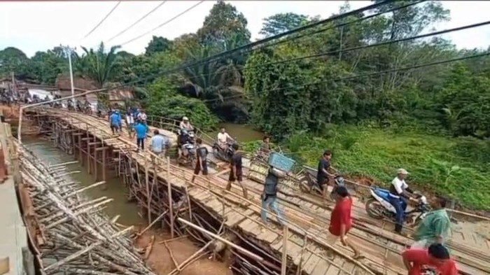 Jembatan Alternatif Musi Rawas-PALI dalam Perbaikan, Warga Diminta Waspada