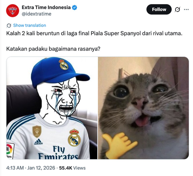 Meme Madrid Dikalahkan Barca