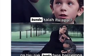 Mama fans Barca jadi tidak tahu apa itu kalah. Foto: X.com