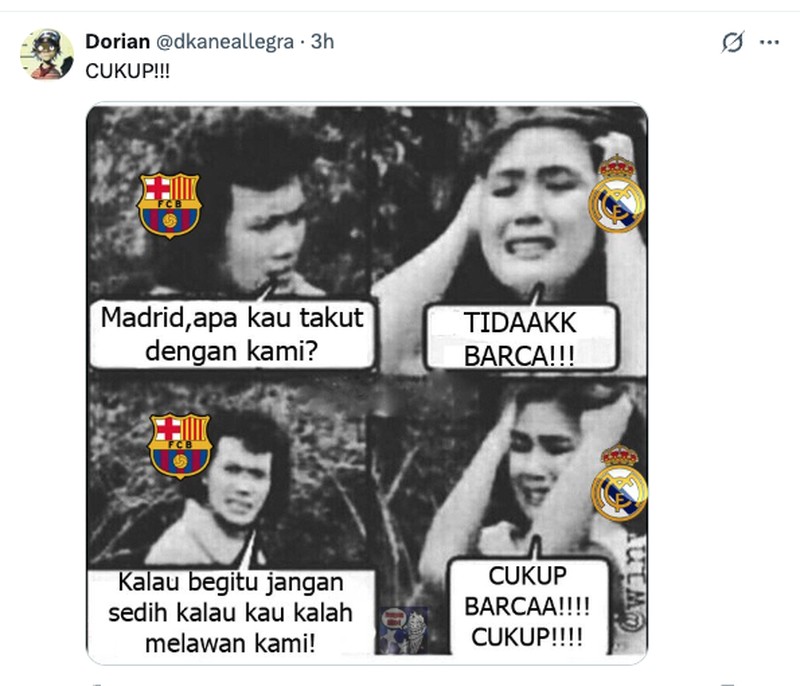 Meme Madrid Dikalahkan Barca