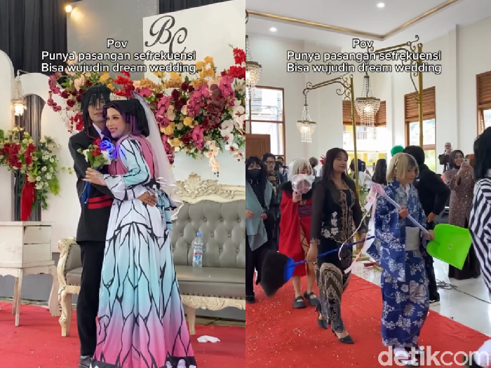 Pecinta anime di Tasikmalaya gelar pernikahan unik dengan konsep cosplay Demon Slayer untuk wujudkan wedding dream yang tak terlupakan. Unggahan suasana pernikahan mereka langsung viral di Instagram.