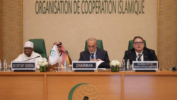 Pertemuan darurat Dewan Menteri Luar Negeri (Menlu) OKI ke-22 yang digelar di Sekretariat OKI, Jeddah, Arab Saudi pada Sabtu (10/1/2026).