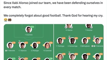 Netizen ini senang Xabi Alonso dipecat karena di bawah kepelatihannya, Real Madrid lebih bermain bertahan dan tidak atraktif. Foto: X.com