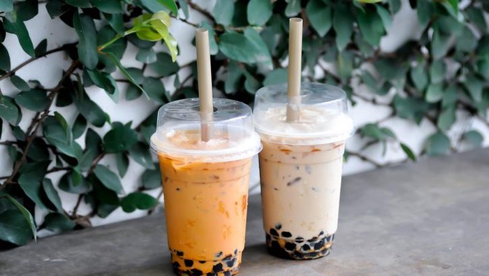 Ilustrasi milk tea boba.