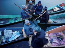Pagi Berkabut di Danau Dal, Pedagang Kashmir Jaga Tradisi