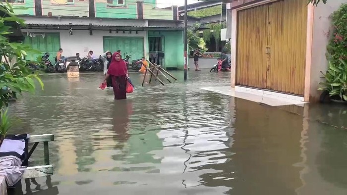 Banjir di Desa Wonorejo, Kecamatan Karanganyar, Kabupaten Demak, Rabu (14/1/2026) sore.