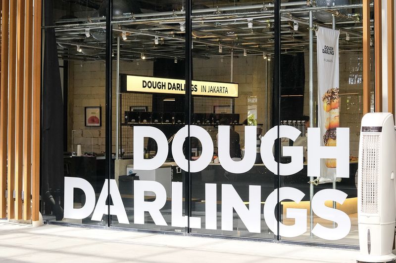 Gerai pop-up Dough Darlings di Kelapa Gading, Jakarta Utara.