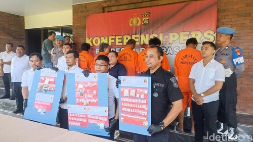 Konferensi pers pengungkapan kasus narkoba di Mapolresta Denpasar, Rabu (14/1/2026).