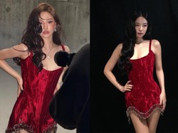 Adu Gaya Jennie BLACKPINK & Ningning aespa Pakai Gaun Merah Rp 56 Juta