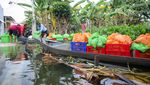 Terjang Banjir, Penyaluran MBG di Lamongan Mengandalkan Perahu