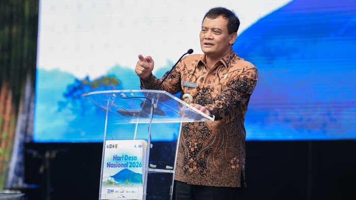Gubernur Jateng, Ahmad Luthfi, saat menghadiri puncak peringatan Hari Desa Nasional di Desa Butuh, Kecamatan Mojosongo, Boyolali, Kamis (15/1/2026).
