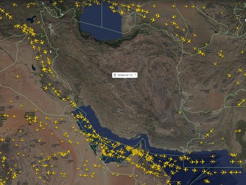 Kondisi wilayah udara Iran setelah ditutup sementara