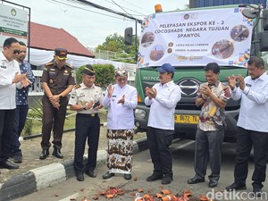 Menteri Agus Lepas Ekspor Coco Shade Karya 18 Napi Lapas Cirebon ke Spanyol