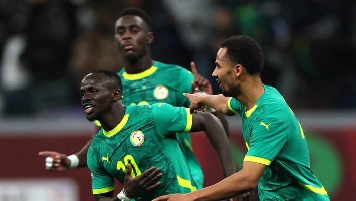 Soccer Football - CAF Africa Cup of Nations - Morocco 2025 - Semi Final - Senegal v Egypt - Tangier Grand Stadium, Tangier, Morocco - January 14, 2026 Senegals Sadio Mane celebrates scoring their first goal REUTERS/Amr Abdallah Dalsh