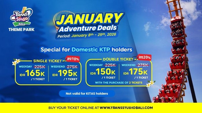 Liburan ke Bali Makin Seru dengan January Adventure Deals di Trans Studio Bali