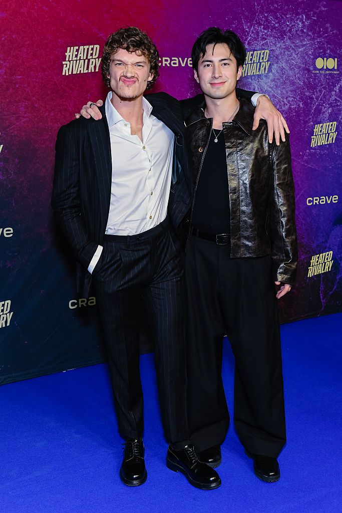 TORONTO, ONTARIO - NOVEMBER 24: Connor Storrie and Hudson Williams attend the premiere of 