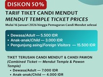 Gas Lur! Tiket Candi Mendut Diskon 50 Persen Selama Pemugaran
