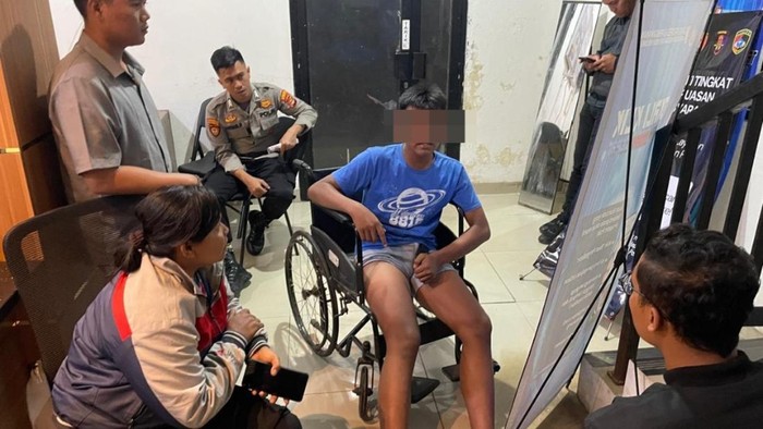 Korban berinisial SSA usai dianiaya oleh seorang pria dewasa di Pesawaran