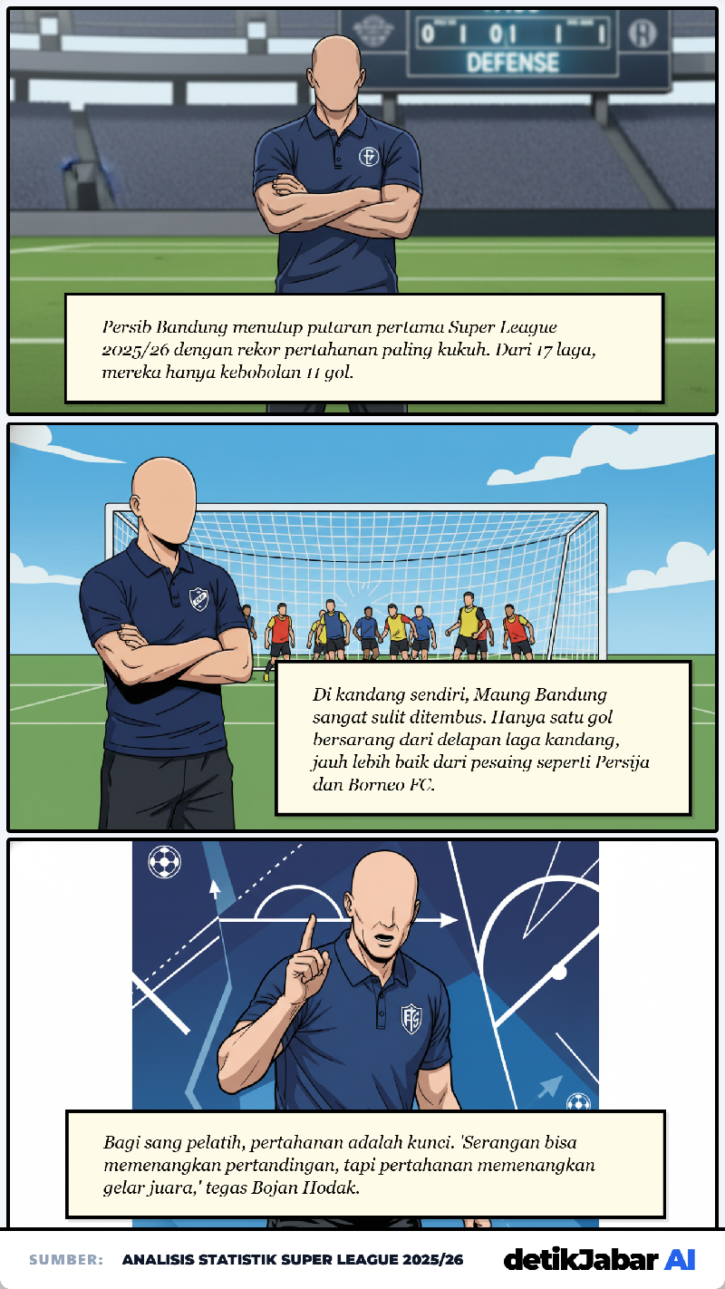 Persib jadi tim dengan pertahanan paling tangguh di Super League 2025/2026.