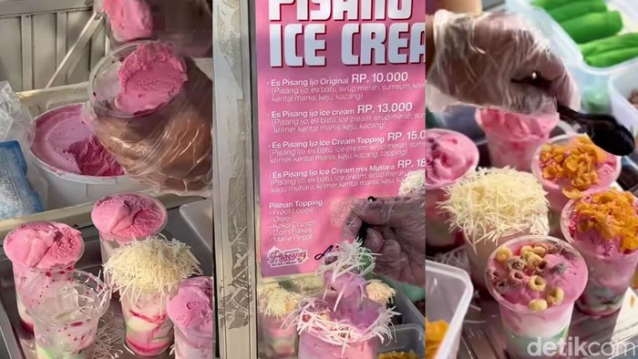 Pisang ijo es krim di Karawang