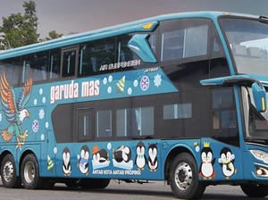 PO Garuda Mas Rilis Bus Tingkat Baru Rute Tangerang-Malang, Livery-nya Unik
