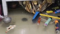 Air di dalam rumah hampir mencapai sebetis. Barang-barang di dalam rumah bintang film Mendadak Kaya itu berantakan dan ada banyak barang yang mengapung karena banjir. Foto: Instagram @abintangtimur